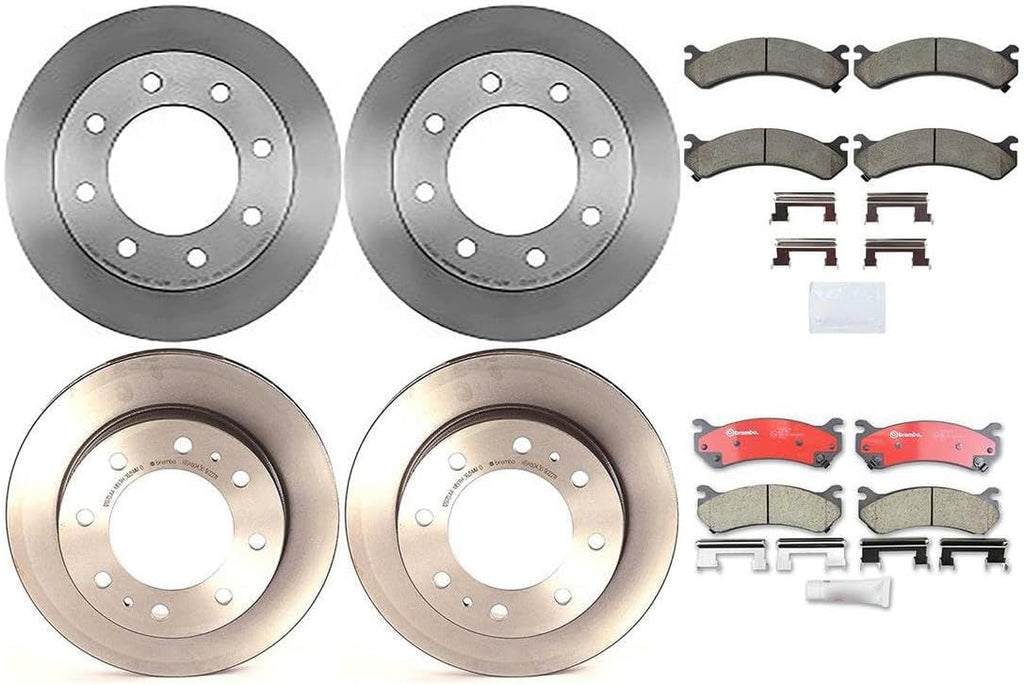 8Pcs Brakes Kit Front Rear Disc Brake Rotors Brakes Pads for Chevrolet Silverado 1500 HD 2001-2006 for Chevy Silverado 1500 HD 2001-2006 for Chevrolet Silverado 1500 HD Classic 2007-2007