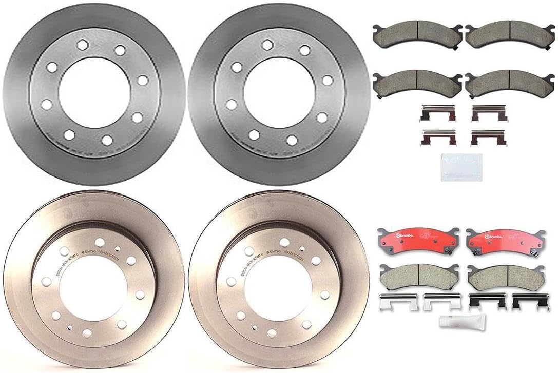 (8) Brakes and Rotors Kit Front and Rear Brake Pads and Rotor Kit for Chevrolet Silverado 1500 HD 2001-2006 for Chevy Silverado 1500 HD 2001-2006#Replace 27049, CW29703