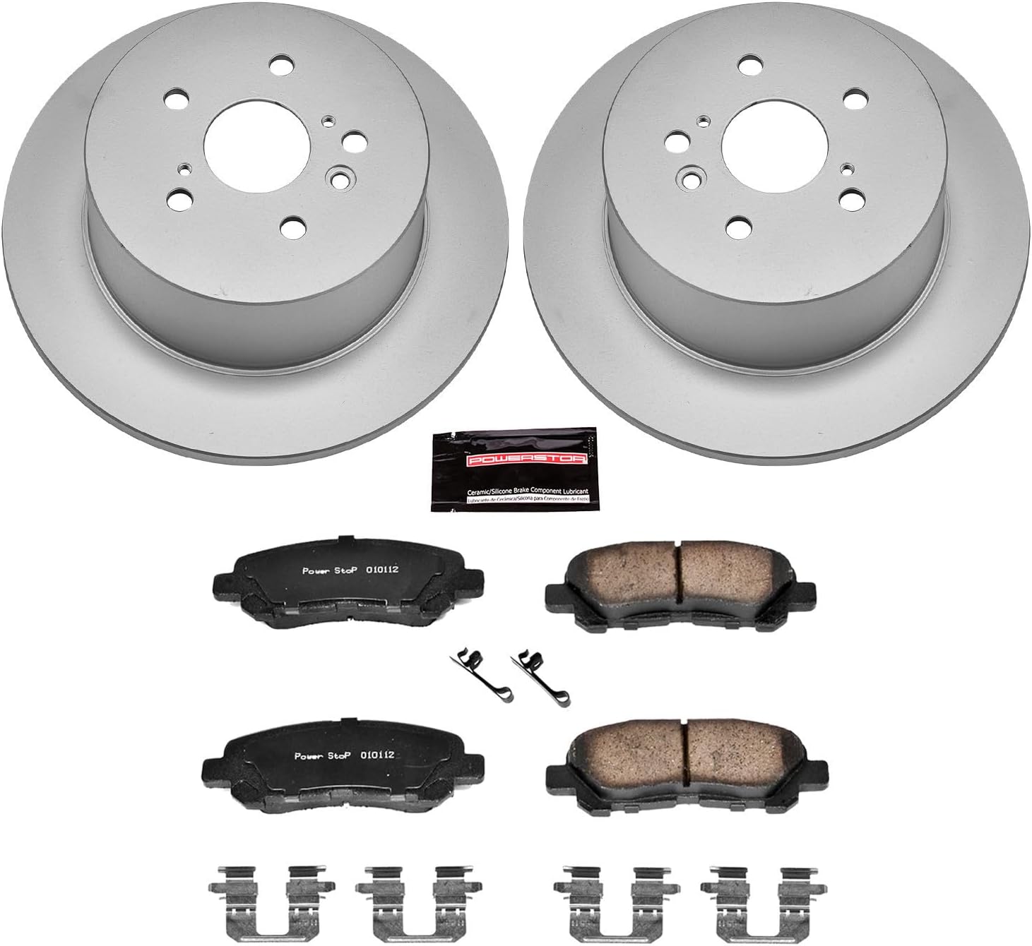 PowerStop Rear Brake Kit for Toyota Highlander 2008-13 - Fully-Coated Disc Rotors with Z17 Ceramic Brake Pads Replacement, CRK4714