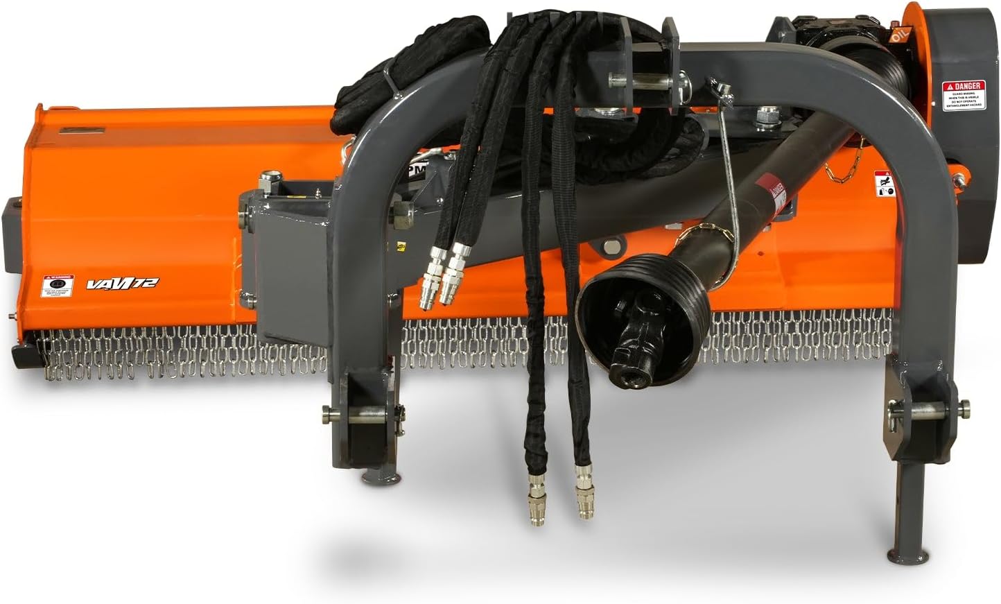MechMaxx 72' PTO Drive 3 Point Hitch Offset Flail Ditch Bank Mower for 70-100HP CAT 2 Tractor, 90'' Offset Distance,55°/90° Rotation Angle, 18 Hammers, Model VAM72