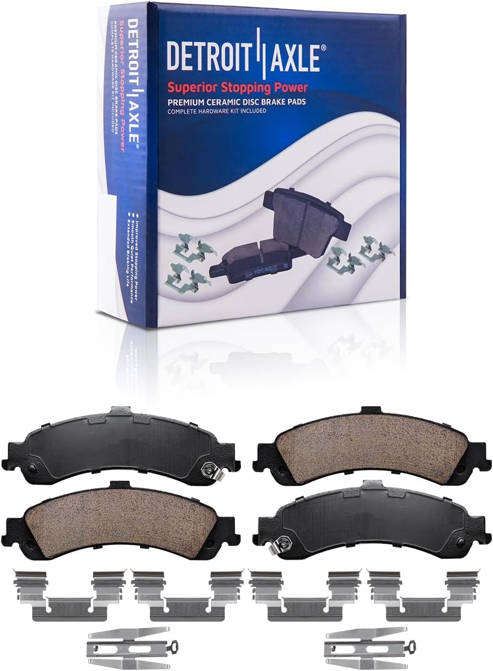 Detroit Axle - Brake Kit for 2000-2006 Chevrolet Tahoe GMC Yukon XL Sierra 1500, Front and Rear Disc Brake Rotors Ceramic Brakes Pads with Hardware Replacement