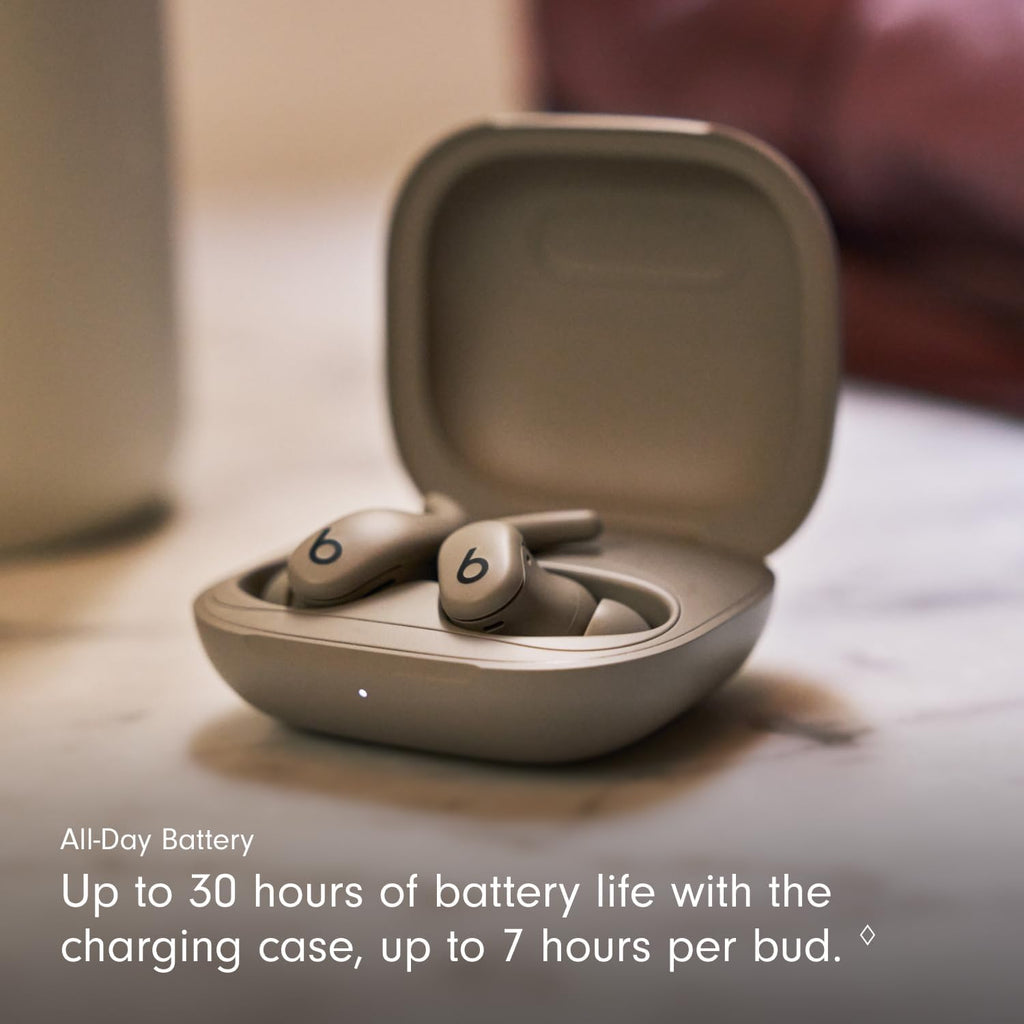 Beats - Powerbeats Fit - Wireless Noise-Cancelling Workout Earbuds with Ultimate Secure Fit with AppleCare+ (2 Years) - Gravel Gray