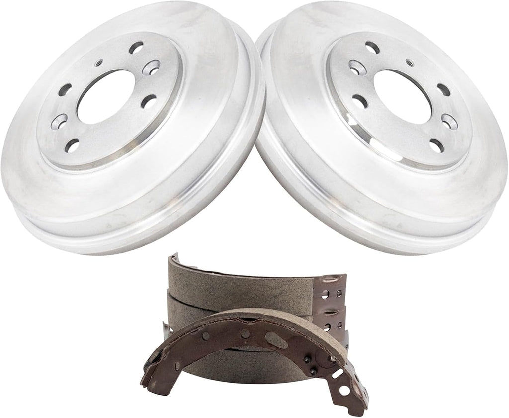 TRQ Rear Brake Shoe & Drum Kit Compatible with 2016 Scion iA 2019-2020 Toyota Yaris