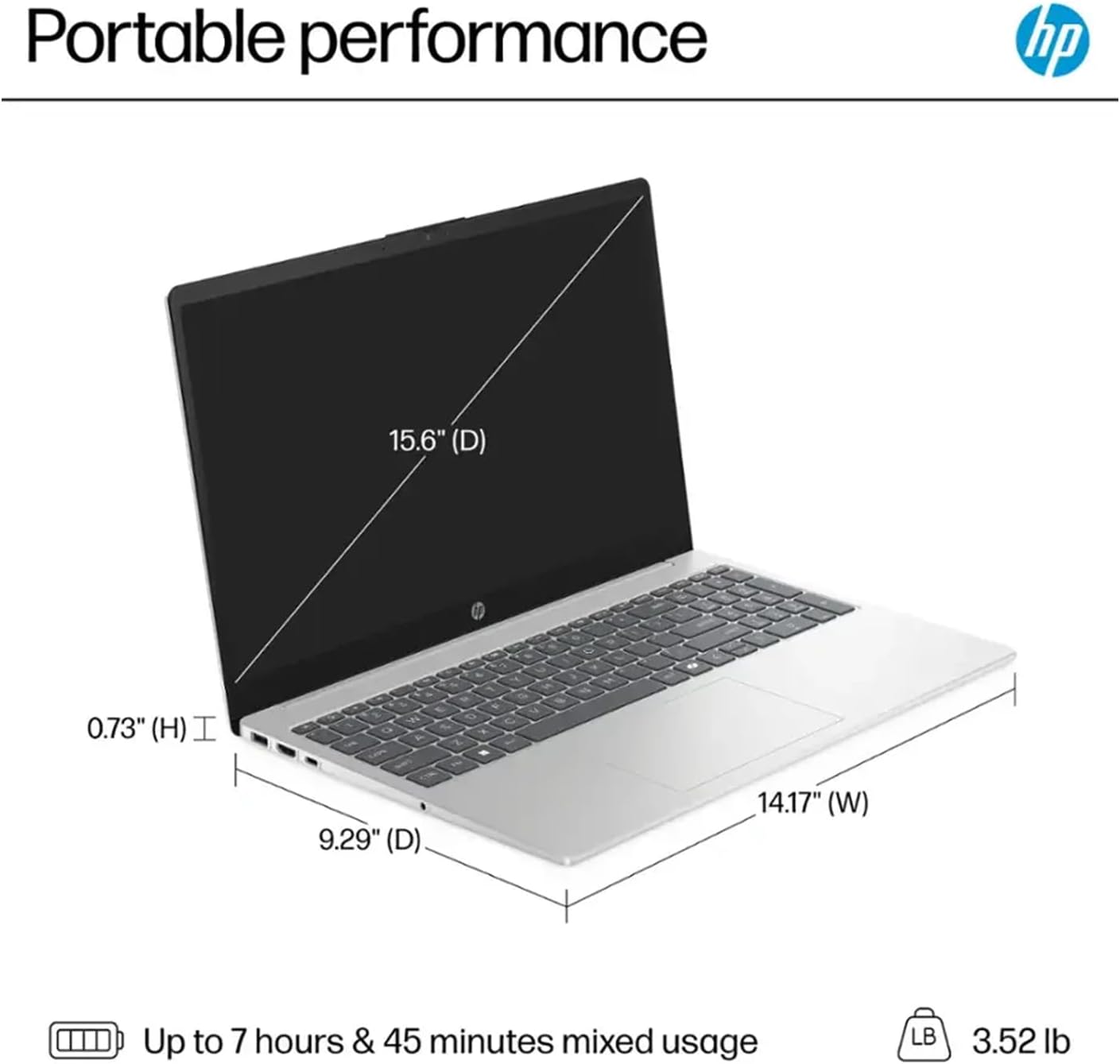HP New Core i7 15.6' Laptop | 2026 Edition | Intel Core i7-1355U up to 5.0GHz | 24GB RAM - 512GB PCIe SSD | Webcam | FHD | Long Battery Life | Windows 11 | Business & Academic