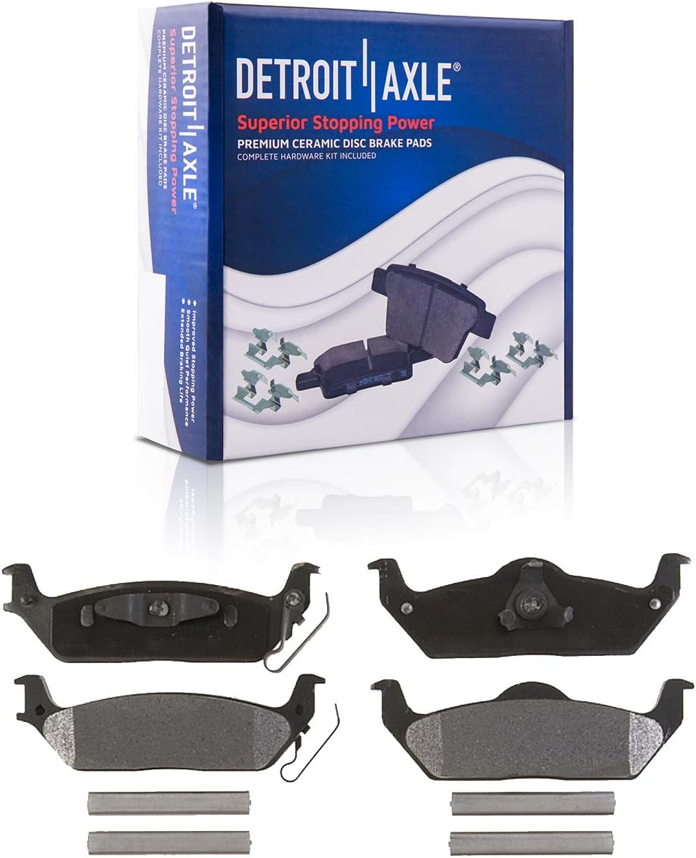 Detroit Axle - 4WD Front and Rear Disc Rotors Calipers Ceramic Brake Pads Replacement for 2005-2008 Ford F-150 Lincoln Mark LT 6 Lugs - 12pc Set