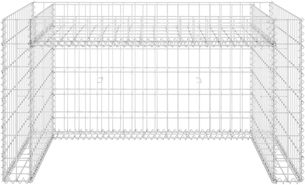 Lawn Mower Garage - Heavy Duty Steel Wire Weatherproof Outdoor Shed with Raised Bed Planter Protective Cover for Garden Tools Silver 43.3 x 31.5 x 23.6 Inch