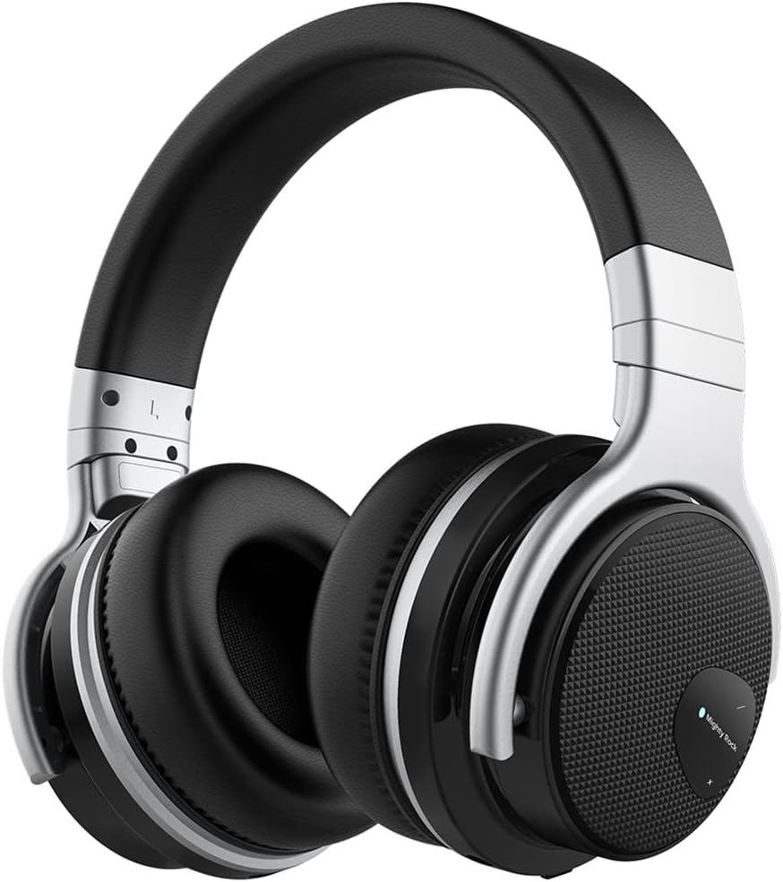 Active Noise Cancelling Over-Ear Headphones Wireless On-Ear Bluetooth Hi-Fi Stereo Headsets Foldable, 30H Playtime, Memory Foam Ear Cups, for Sports/Games