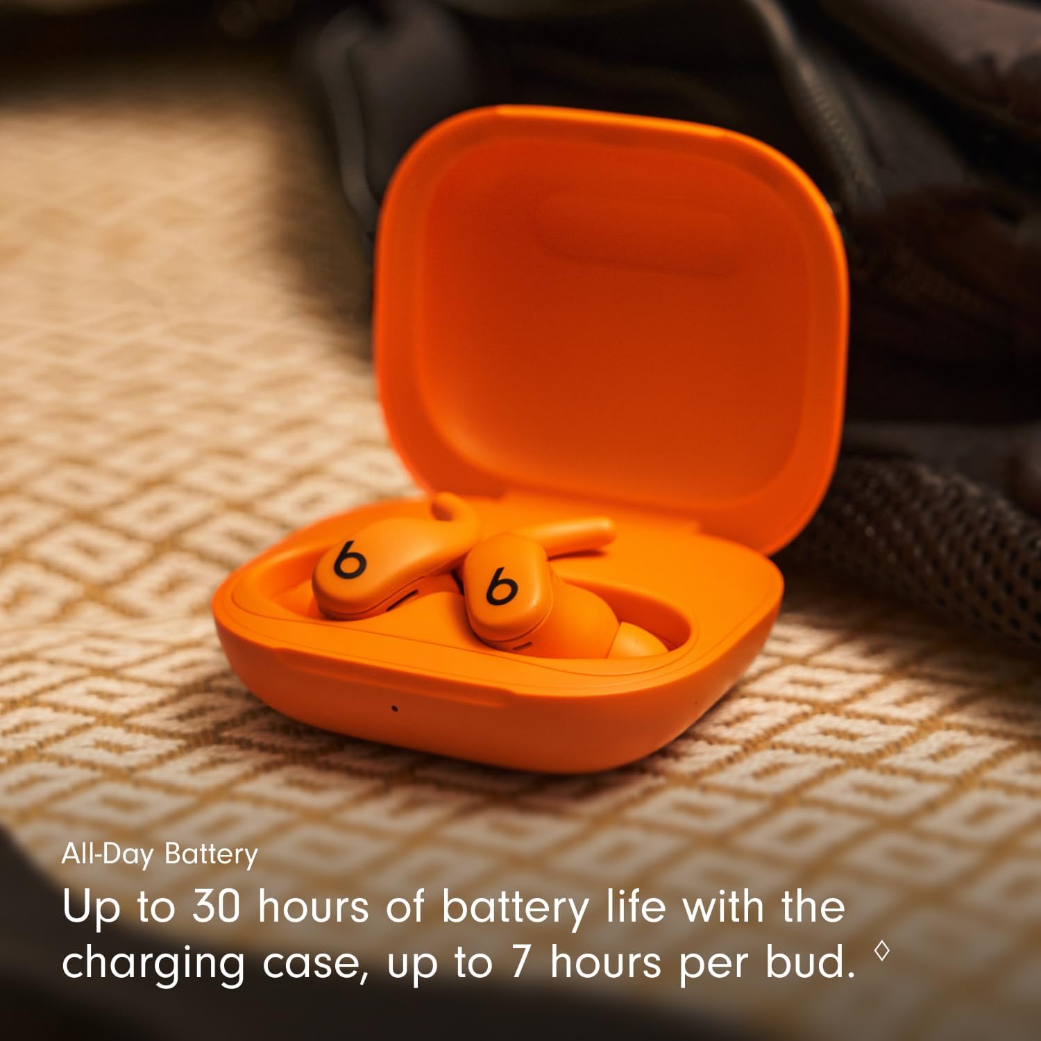 Beats - Powerbeats Fit - Wireless Noise-Cancelling Workout Earbuds with Ultimate Secure Fit with AppleCare+ (2 Years)- Spark Orange