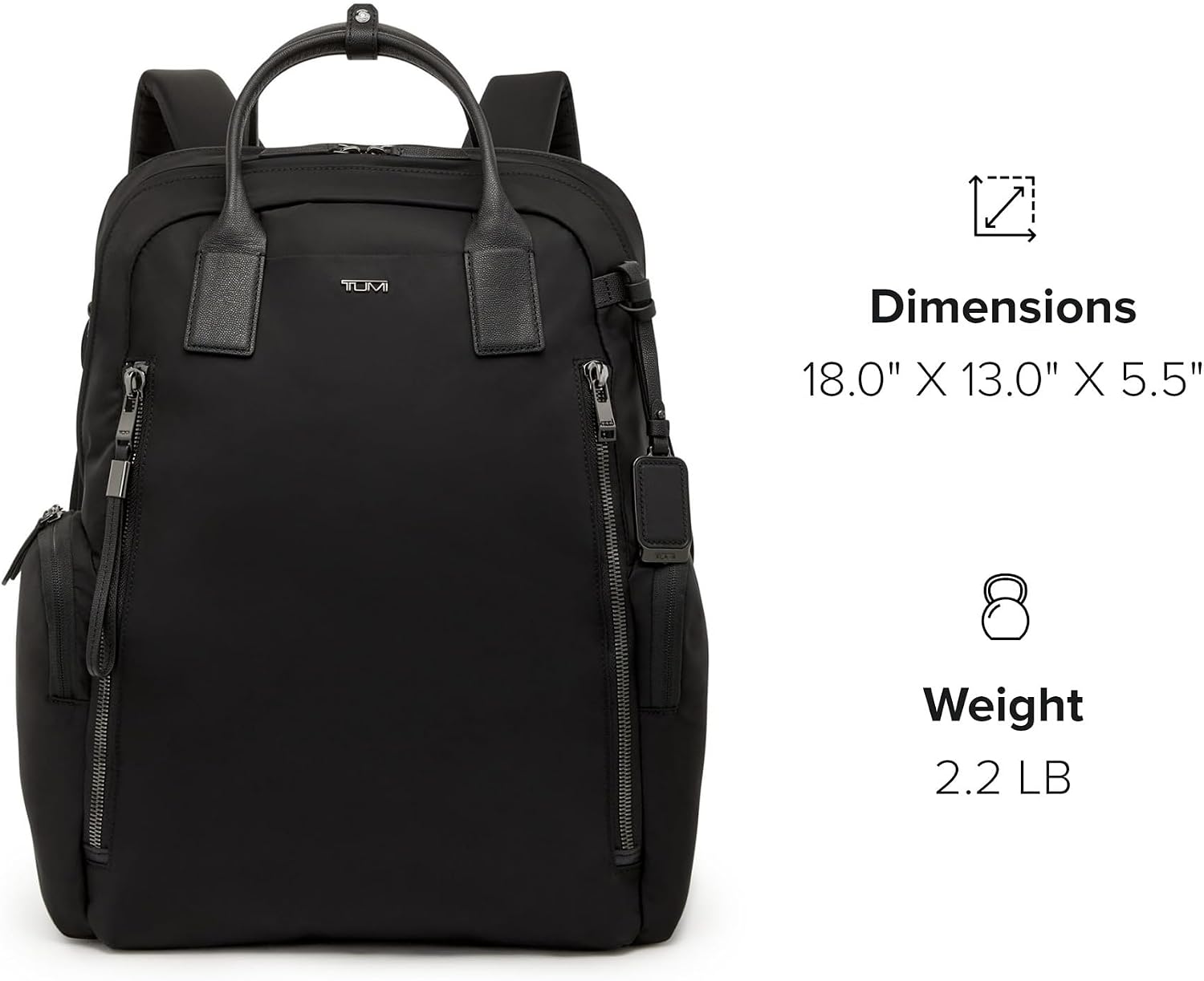 TUMI - Voyageur Atlanta Backpack - Travel Backpack for Women - For Business, Commute - Holds Up to 17' Laptop - Black - Gunmetal Hardware