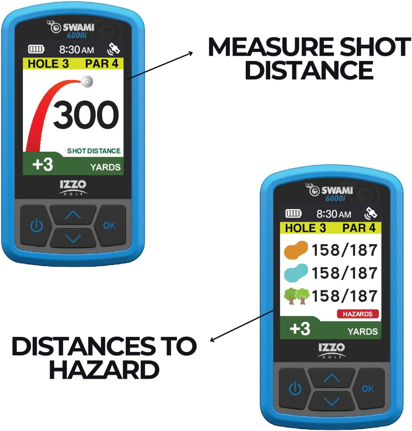 Izzo Swami Golf GPS Rangefinder - Color Display & Scorekeeper