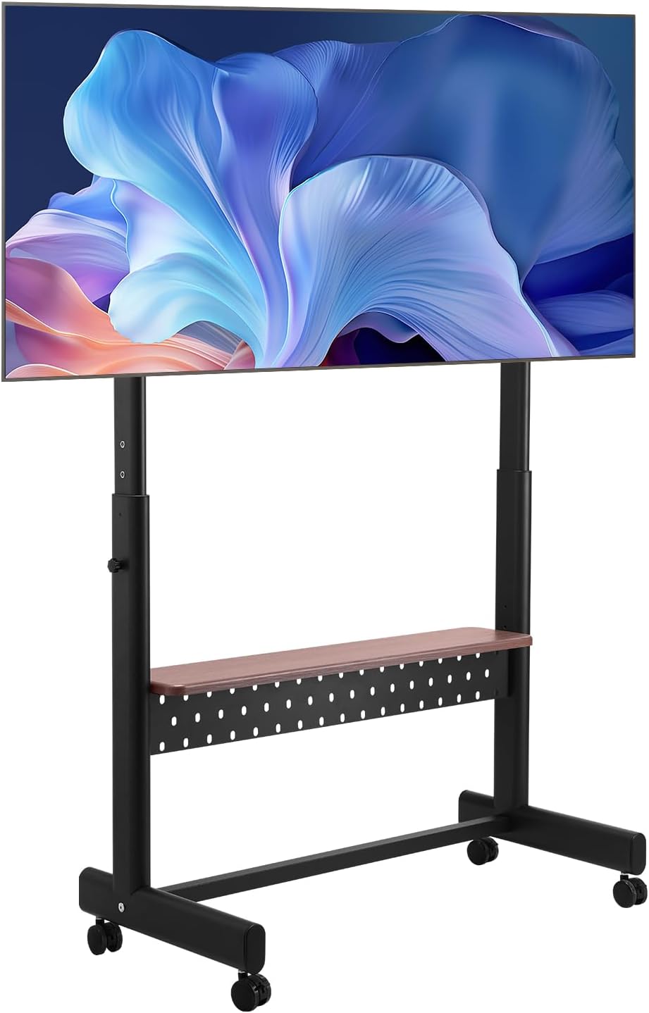 VEVOR Rolling TV Stand, Mobile TV Cart for 55-100 Inch Screens, Height Adjustable Portable Monitor Stand with Tray, Holds up to 205 lbs for Living Room, Bedroom, Office, Outdoor Max VESA 800 x 600 mm