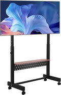 VEVOR Rolling TV Stand, Mobile TV Cart for 55-100 Inch Screens, Height Adjustable Portable Monitor Stand with Tray, Holds up to 205 lbs for Living Room, Bedroom, Office, Outdoor Max VESA 800 x 600 mm
