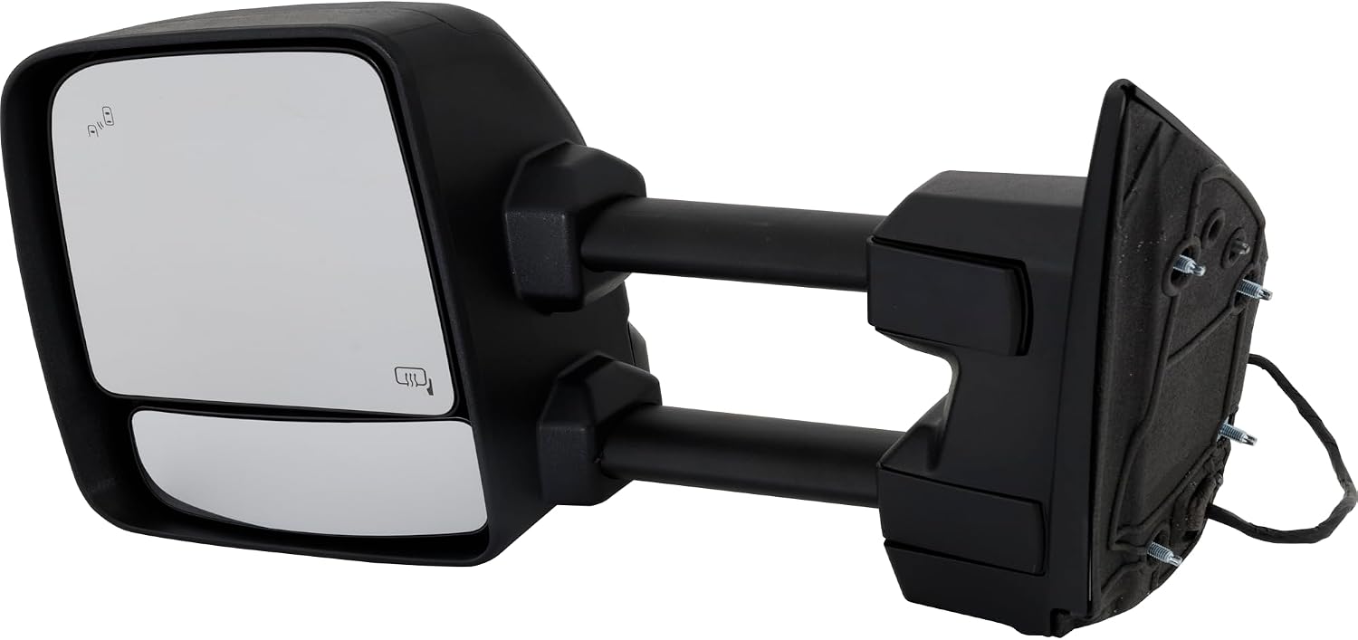 Kool Vue Driver Side Power Heated Towing Mirror for Nissan Titan 2017-2019 With Signal Light, Blind Spot Monitor, Memory & Puddle Lamp Textured