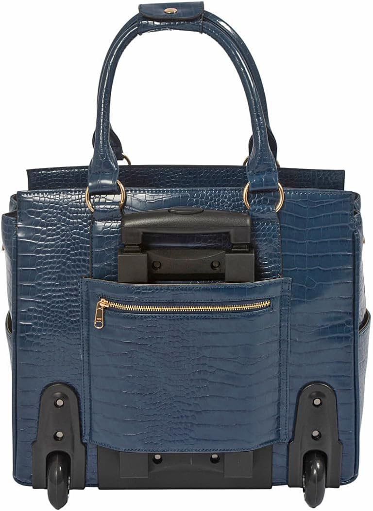 JKM & Company Rolling Laptop Bag for Women | Designer Wheeled Briefcase | Fits 13-17' Laptops | Office Travel Computer Case