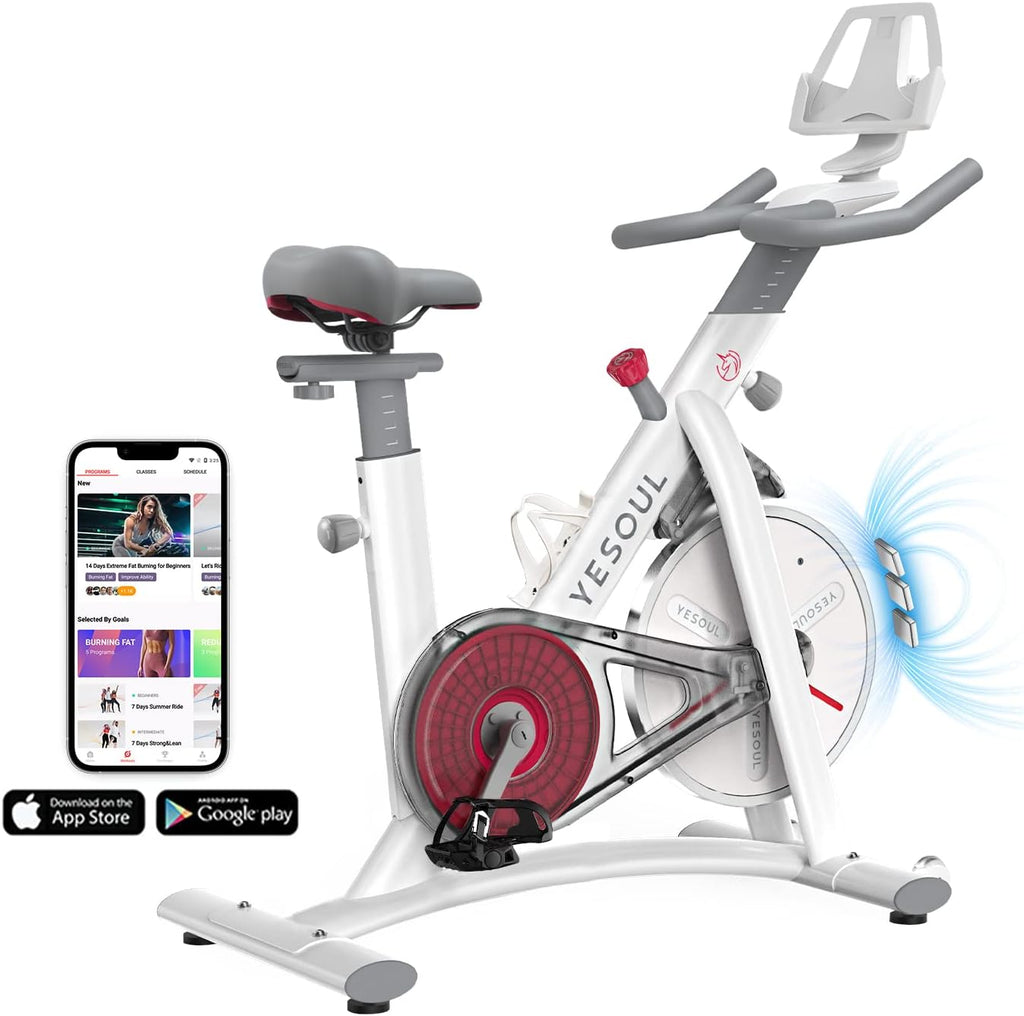 Yesoul Black Exercise Bike for Home, Low Noise Indoor Cycling Bike for Home Gym Electric Stationary Bike with Tablet Mount & Comfortable Seat Cushion for Women Apartment Workout Bike for Fitness