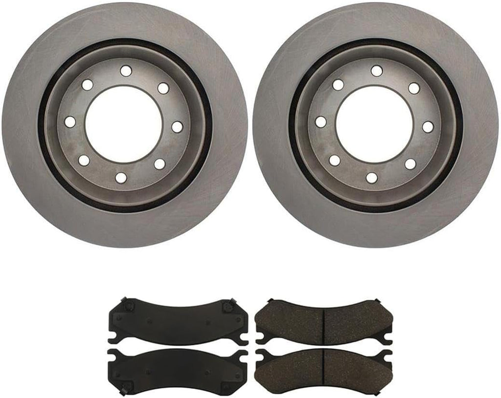 4X Rear Brake Kit - Brake Pads and Rotors Kit Automotive Replacement Brake Kits for Chevy Silverado 1500 2004-2005 for Chevrolet Silverado 1500 HD 2001-2006