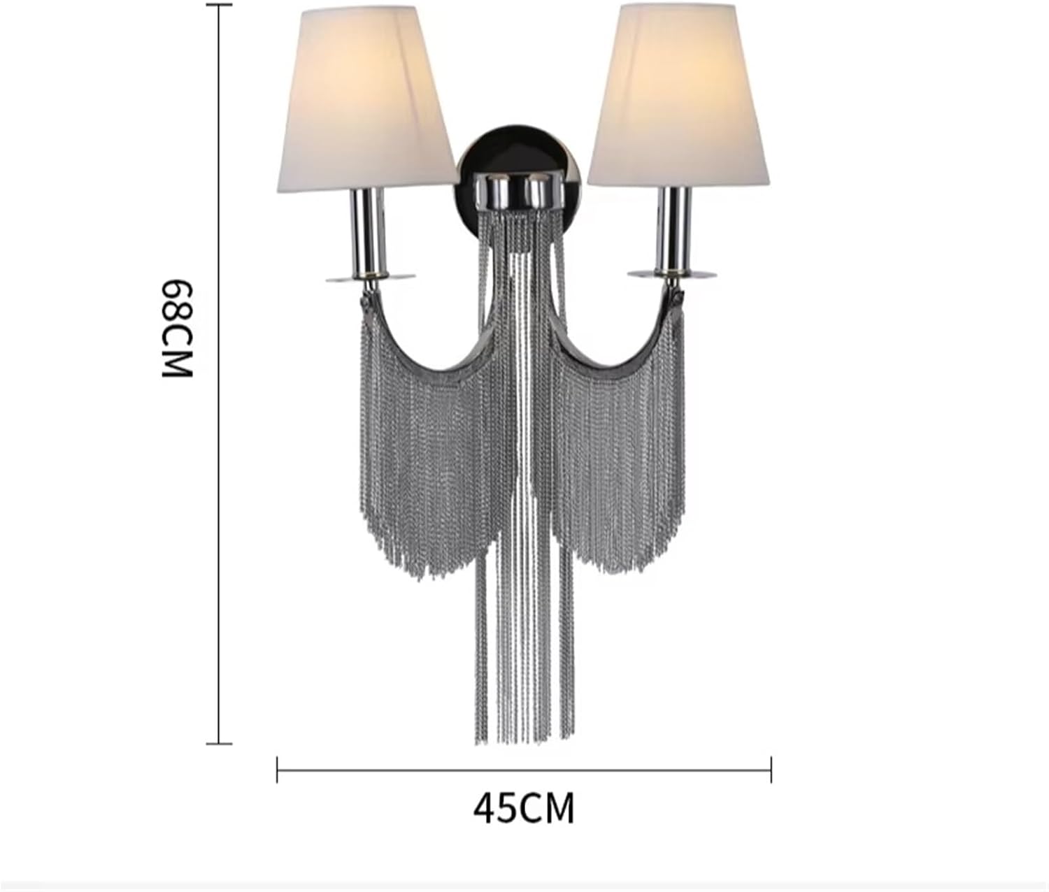 Gold Silver Aluminium Chain Wall Lights Bedroom Wall Lamps E14 Bedside Indoor Lights for Villa Hotel Restaurant Apartment,Bathroom