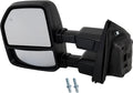 Kool Vue Driver Side Power Heated Towing Mirror for Ford F-250 F-350 Super Duty 2017-2022 Manual Fold With Signal Light; Without Blind Spot Monitor, Memory & Puddle Lamp Textured