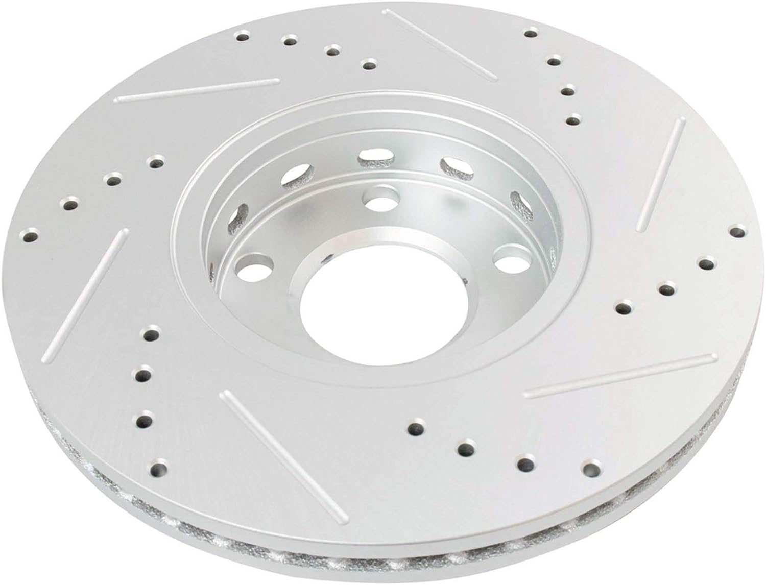 TRQ Performance Front and Rear Brake Pad and Rotor Set Semi Metallic Coated Drilled Slotted Vented Solid Compatible with 2002-2004 Audi A4 A4 Quattro