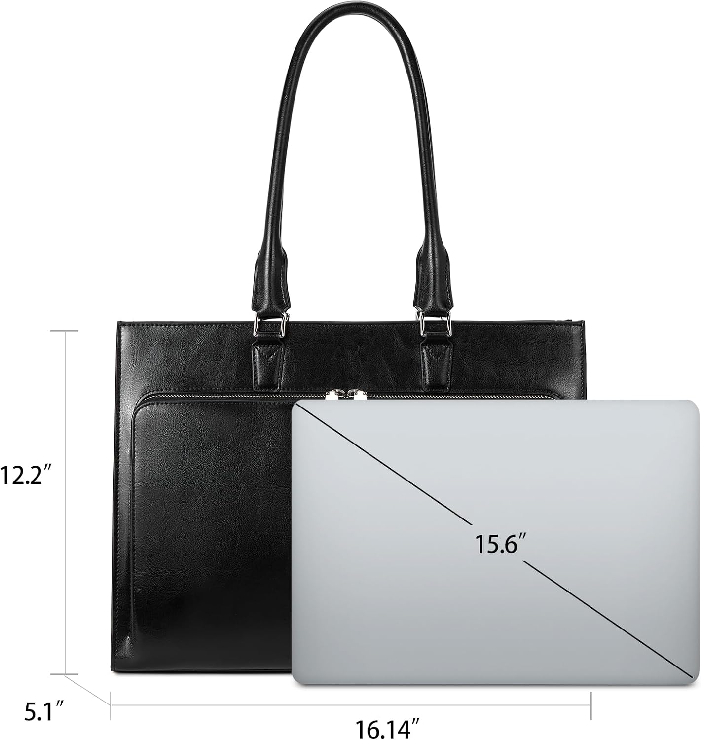 BOSTANTEN Leather Briefcase for Women Vintage 15.6 inch Laptop Bag for Women Business Tote Shoulder Handbag