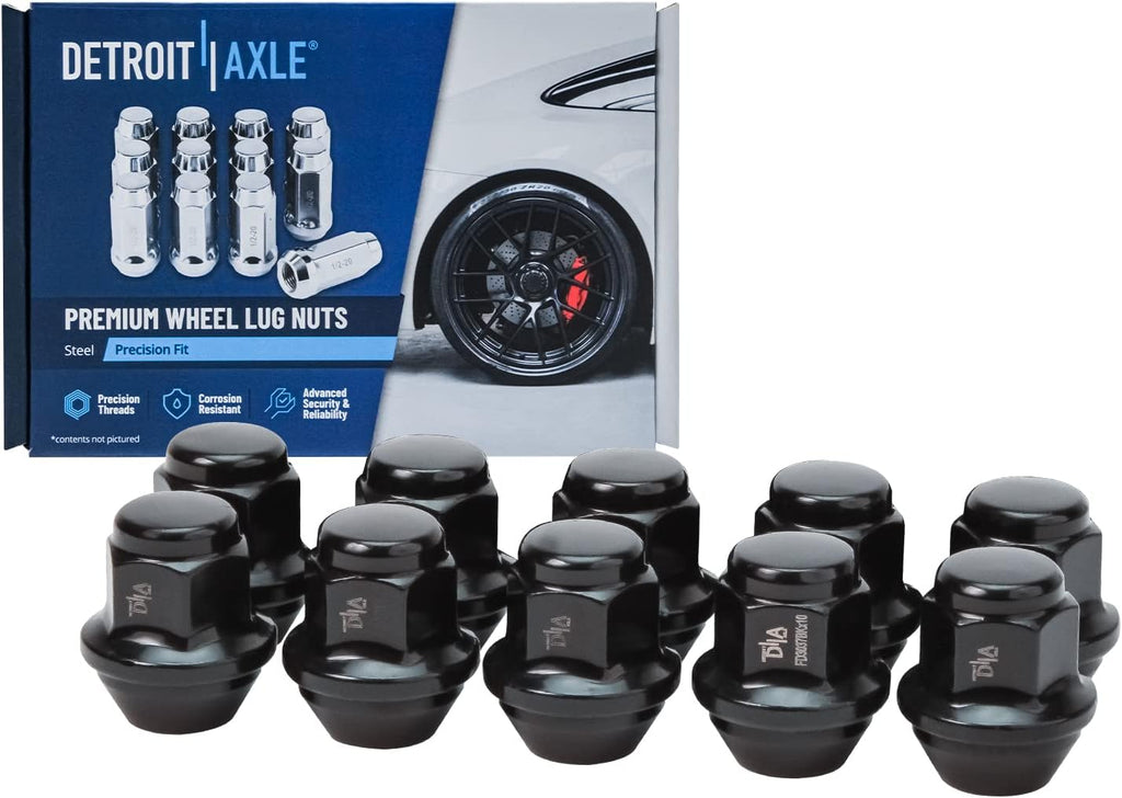 Detroit Axle - 300mm Front Disc Rotors & Ceramic Brake Pads w/10pc Wheel Lug Nuts Replacement for Lincoln MKZ Ford Fusion - 14pc Set