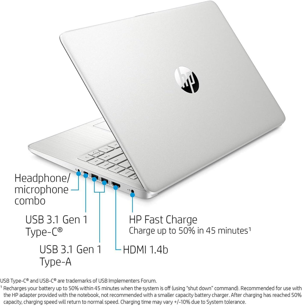 HP 14' Touchscreen Laptop, AMD Efficient Processor, 16GB RAM, 256GB SSD, HD Touch Display, Windows 11, Wi-Fi, Bluetooth, HDMI, Webcam, Lightweight & Portable, Great for Study & Everyday Use