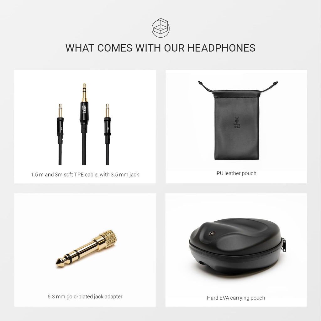 MEZE AUDIO 109 PRO | Wired Over-The-Ear Walnut Wood Audiophile Open-Back Headphones | 50mm Dynamic Drivers | Low Impedance 40 Ohms | Cables and Carrying Pouch Included | 2-Year Warranty