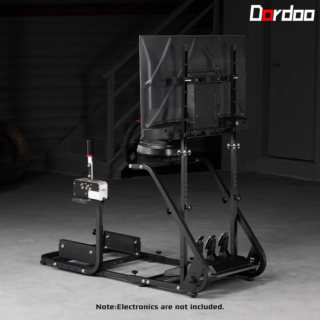 Dardoo G923 Racing Simulator Cockpit with Monitor Mount Fit for Logitech G29 G920, for Thrustmaster T80 T150, for PS4,for PC, Adjustable Driving Wheel Stand,Without Wheel, Pedal, Handbrake and Seat