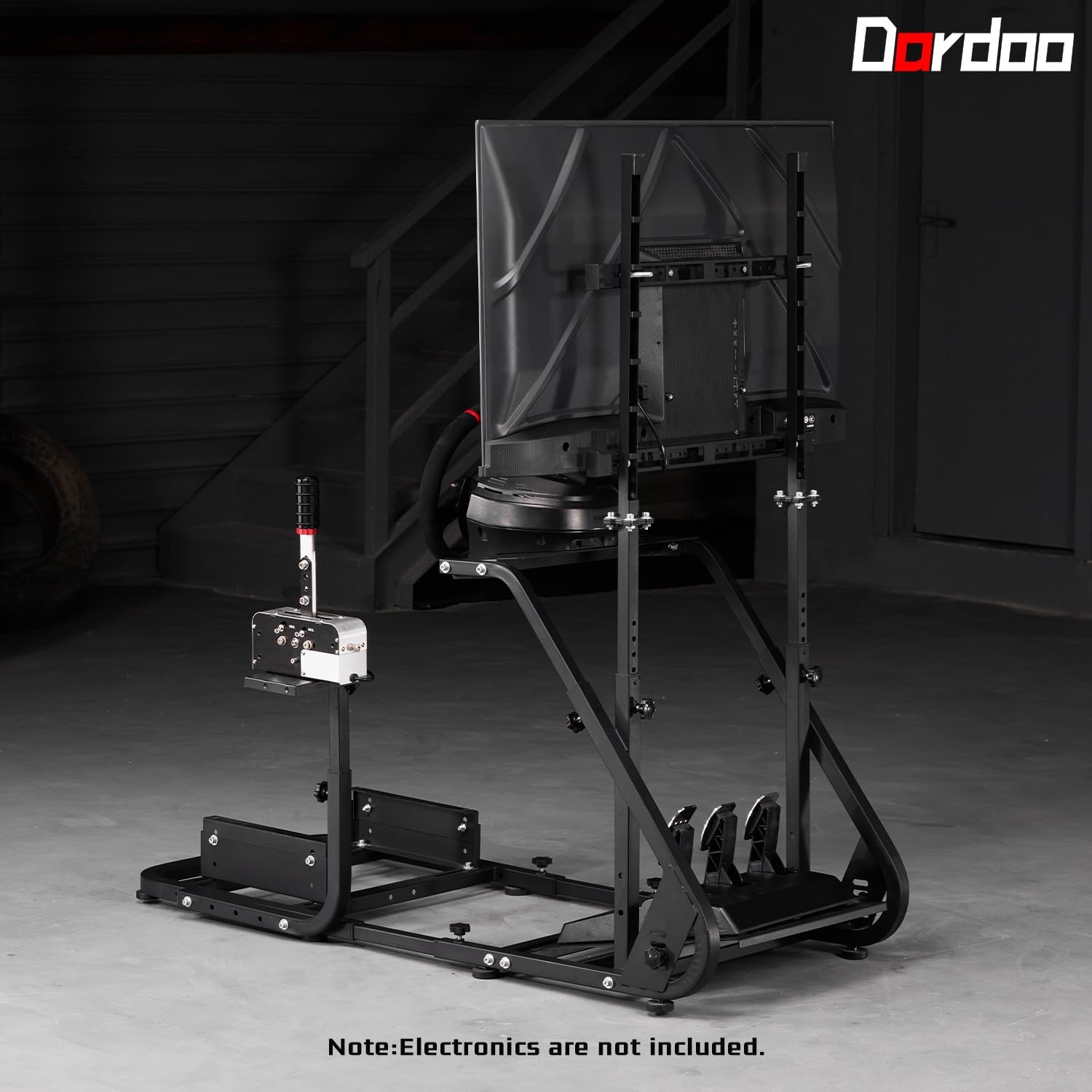 Dardoo G923 Racing Simulator Cockpit with Monitor Mount Fit for Logitech G29 G920, for Thrustmaster T80 T150, for PS4,for PC, Adjustable Driving Wheel Stand,Without Wheel, Pedal, Handbrake and Seat