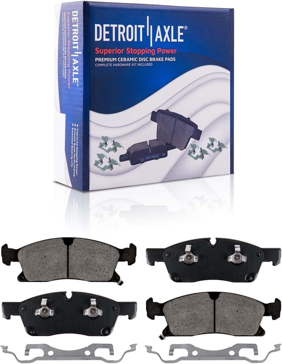 Detroit Axle - Front Brake Kit for Jeep 2015-2020 Grand Cherokee 2011-2020 Dodge Durango, 13.78'' inch Disc Brake Rotors Ceramic Brake Pads Wheel Bearing & Hubs Wheel Lug Nuts Replacement