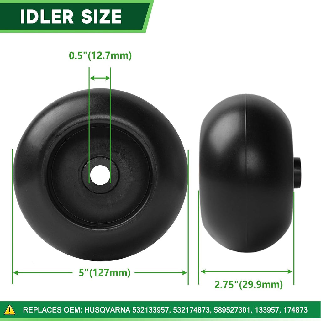 46' Mower Deck Rebuild Kit Fit for Husqvarna RZ46i RZ4621 RZ4623 Z246 Z246i Lawn Mower Includes 2 174356 Spindle 2 403107 Blade 2 Idler 196104 539132728 Be lt 1 539117245