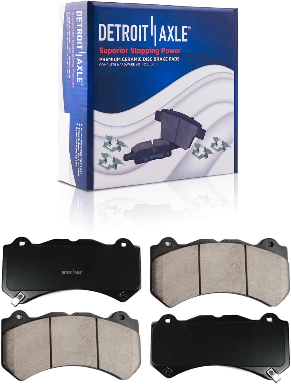 Detroit Axle - Front Brake Kit for Jeep 2012-2020 Grand Cherokee, 2018-2020 Dodge Durango 14.96' inch Disc Brake Rotors Ceramic Brake Pads with Hardware 2019 Replacement