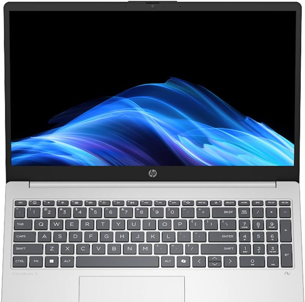 HP 15FN0505NR 15.6 inch OmniBook 3 Touchscreen Laptop - AMD Ryzen AI 5 340 - AMD Radeon 800M Graphics - 16GB/512GB SSD