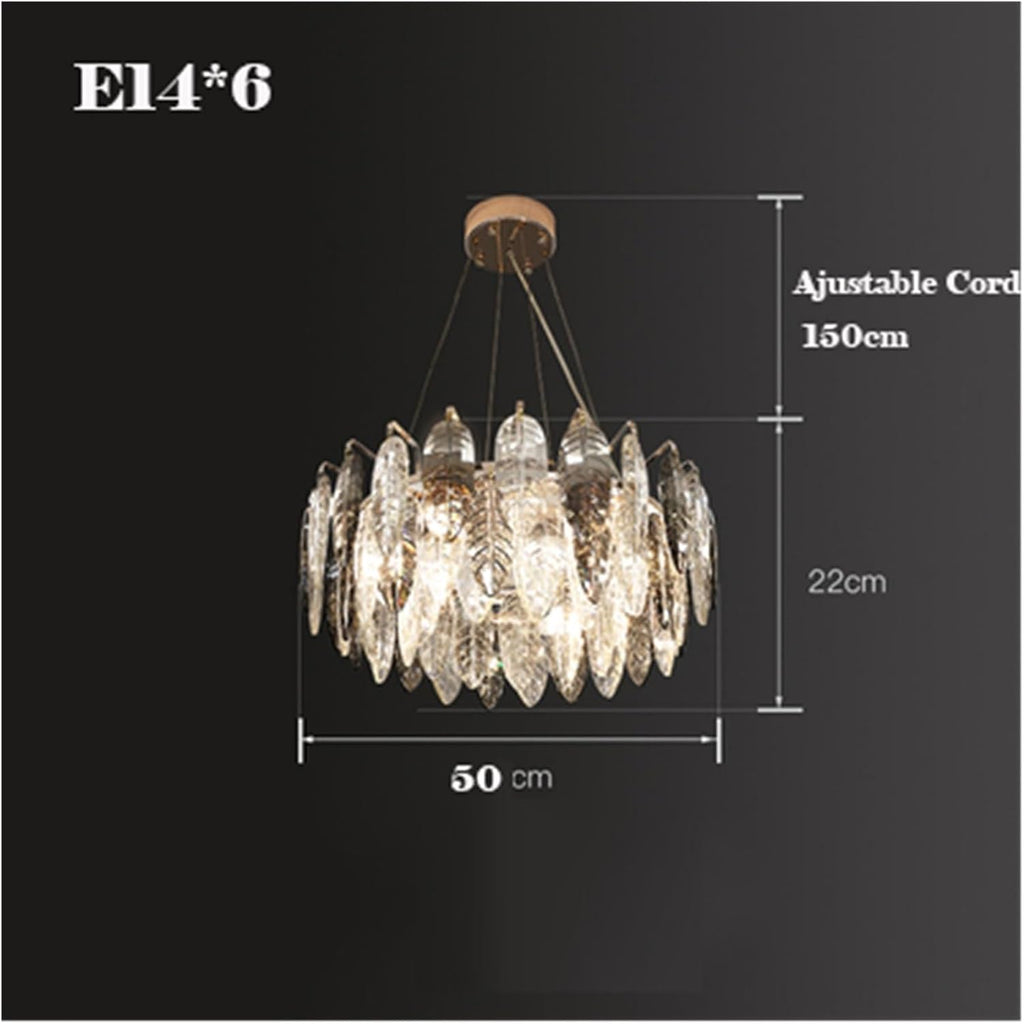 Artistic Leave Design Gold Silver Crystal LED Dimmable Hanging Lamps Pendant Light Suspension Luminaire Lamp for Living Room,Dining Light Fixtures