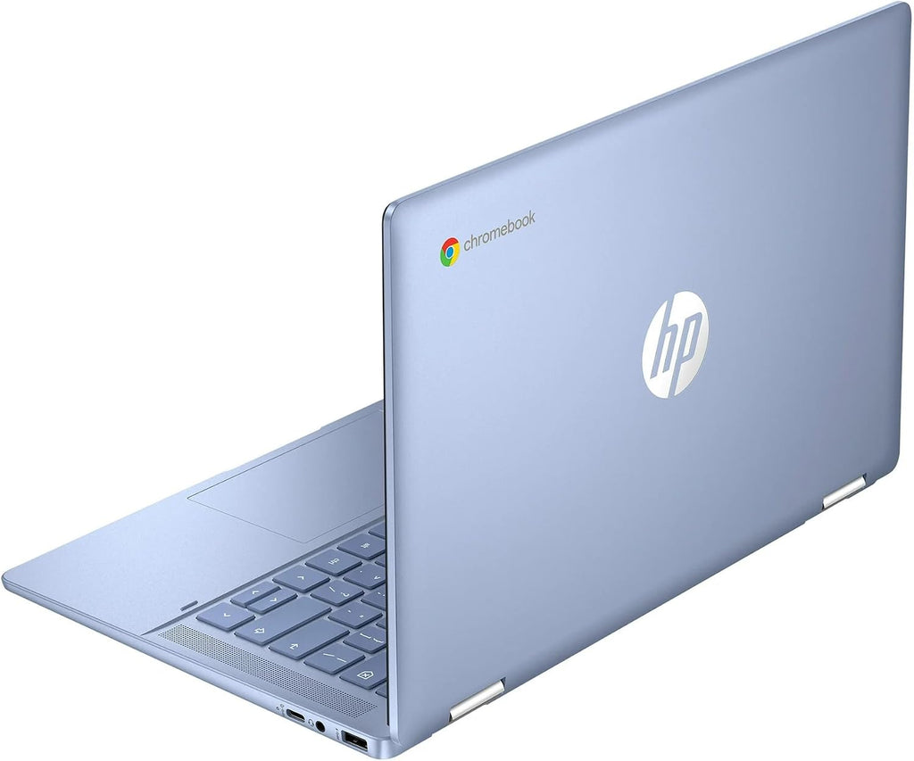HP Chromebook x360 14 inch FHD IPS Touch 2-in-1 Laptop, Intel Processor N100, 4GB RAM, 64GB eMMC, Chrome OS, Sky Blue, 14b-cd0130wm (Renewed)