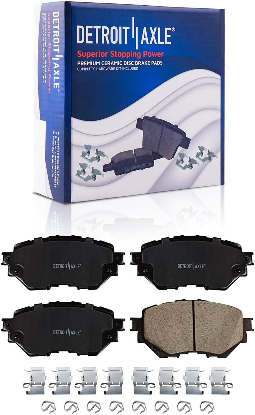 Detroit Axle - 8pc Brake Kit for 2014 2015 2016 2017 2018 Mazda 3, 2014 3 Sport, Disc Brake Rotors Ceramic Brake Pads Replacement : 11.02' inch Front and 10.43' inch Rear Rotors