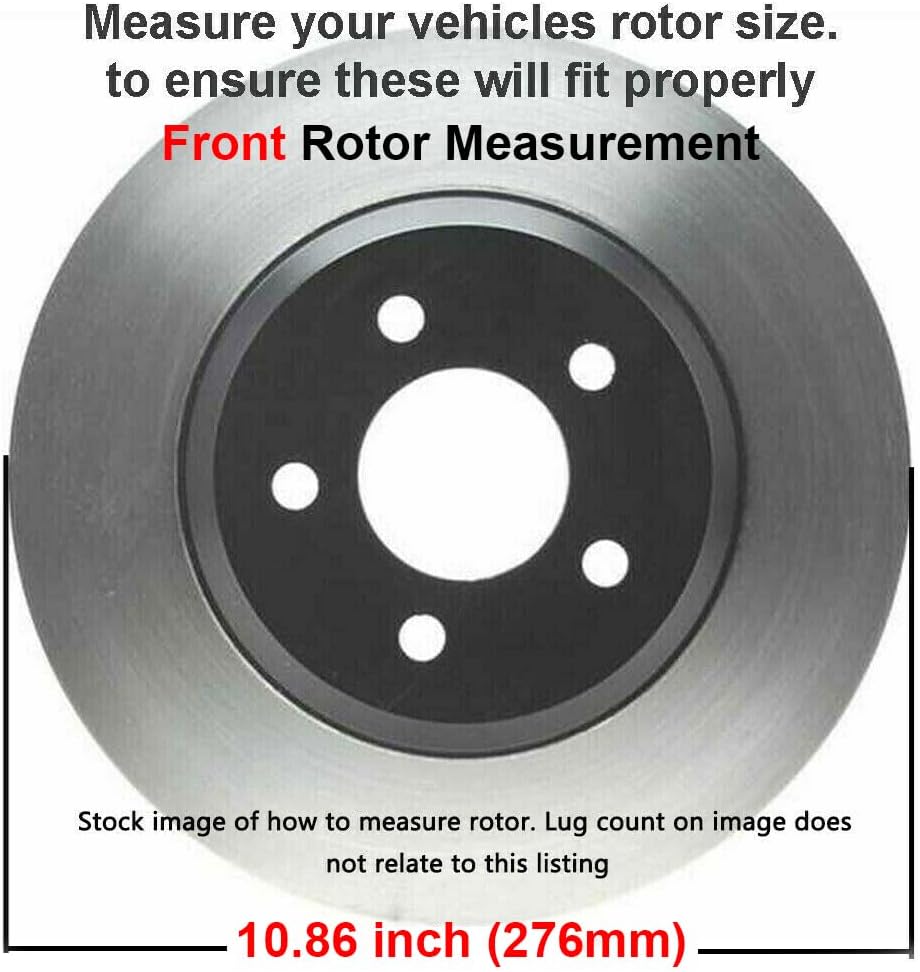 Detroit Axle - Brake Rotors for 2004-2008 Chevrolet Malibu 2005-2007 Pontiac G6, Disc Brake Rotors Replacement : 10.86' inch Front and 10.63' inch Rear Rotor