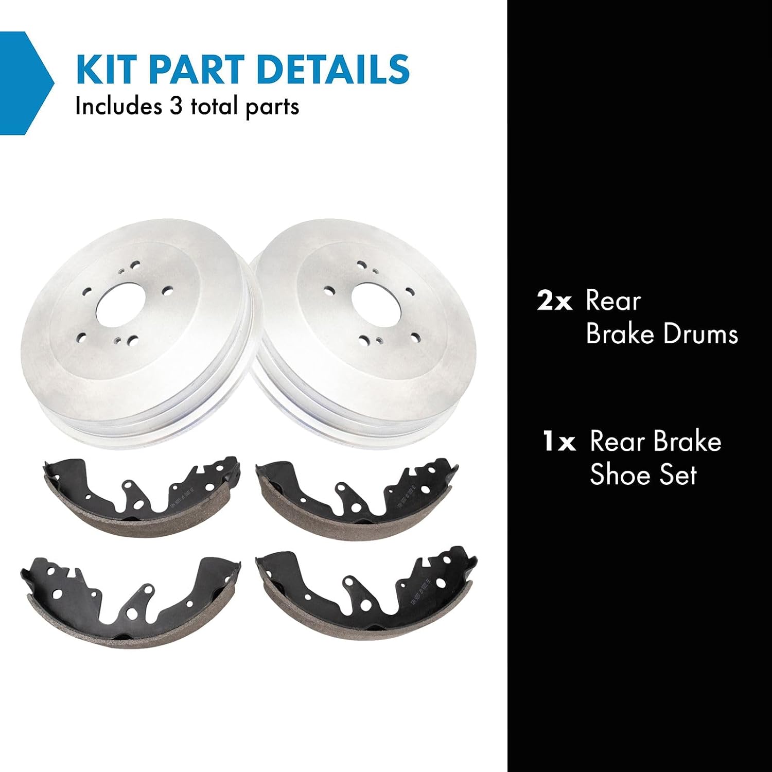 TRQ Rear Brake Shoe & Drum Kit Compatible with 2006-2008 Suzuki Grand Vitara