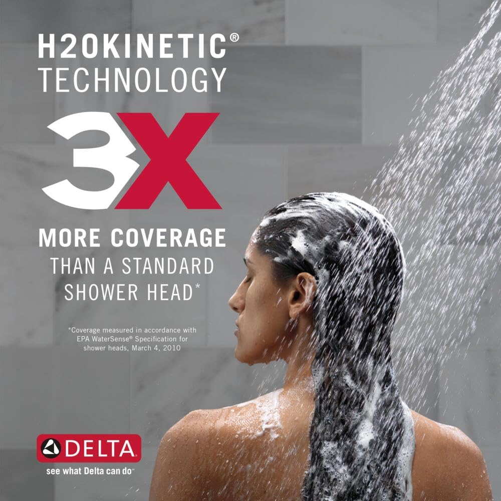 Delta 7-Setting Chrome Wall-Mount Handheld Shower Head with ProClean Spray, Hand Held Shower Head with High Pressure Spray, Lumicoat Chrome 59584-PR-PK