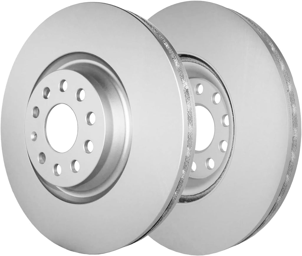 Detroit Axle - Front Brake Kit for Volkswagen Arteon Jetta GTI Golf R CC Audi A3 Quattro Q3 S3, 13.39' inch Disc Brake Rotors Ceramic Brakes Pads with Hardware Replacement