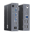 4K USB Type-C Docking KVM Switch Laptop& Desktop 2 Monitors 2 Computers USB-C & Dual HDMI 4K@60Hz Dual Monitor KVM Switches for MAC & PC, PD 100W Charging, with Type-C 3.1 Gen 2 Cable & Wired Remote