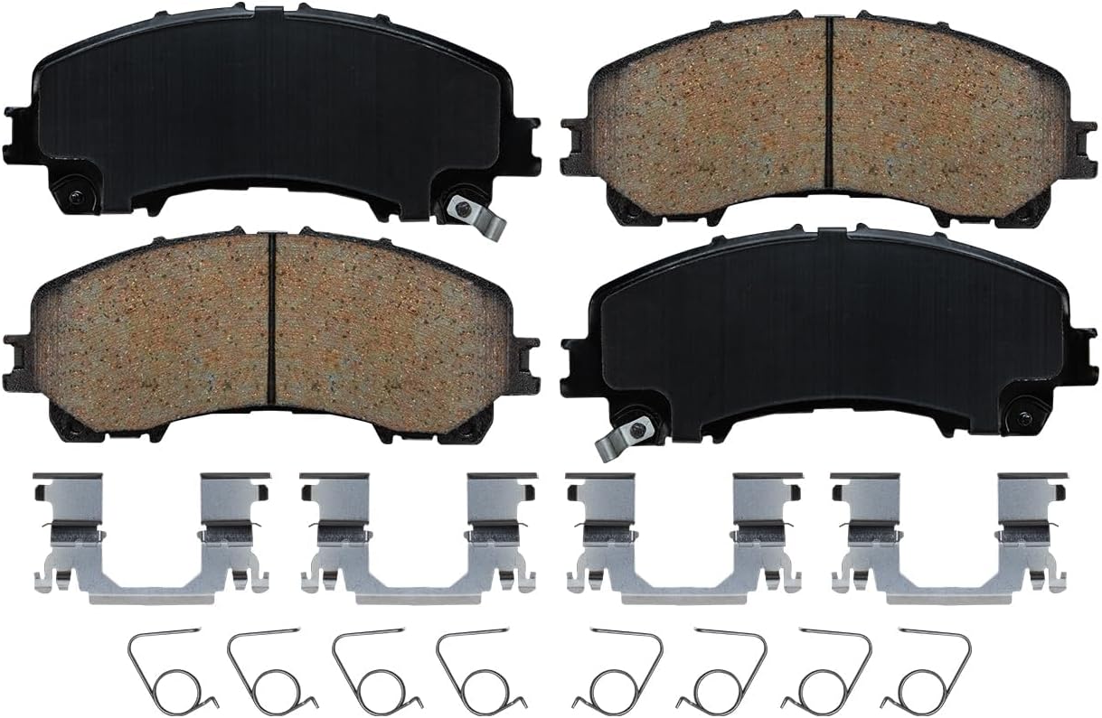 Detroit Axle - Brake Kit for 2014-2024 Infiniti Q50, 2017-2022 Q60, Drilled Slotted Disc Brake Rotors Ceramic Brakes Pads with Hardware Replacement: 12.60' inch Front and 12.13' inch Rear Rotor