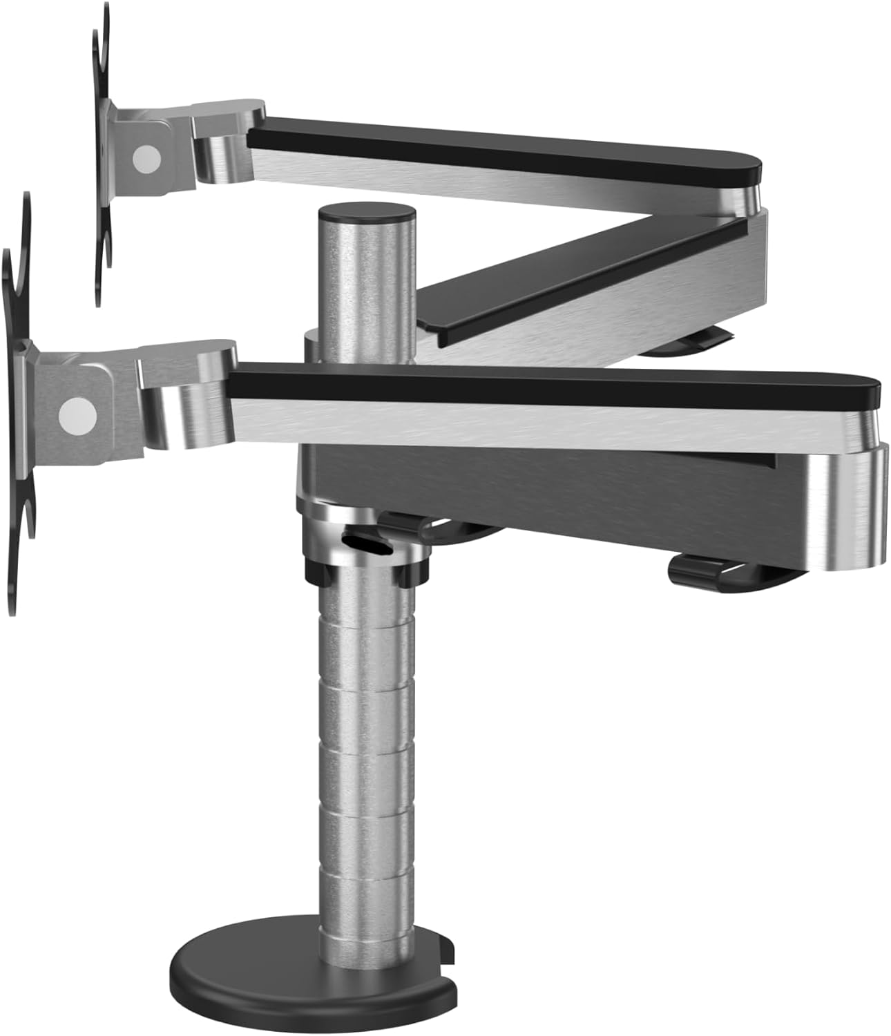 VERSADESK OmniView Dual Monitor Stand - Height Adjustable Arms for 24'-27' Screens - Desk Mount with 360° Rotation - VESA Compatible - Each Arm Supports up to 15lbs | Black