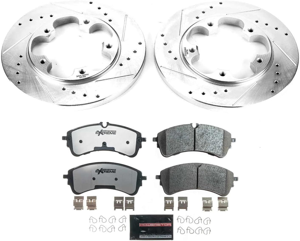 Power Stop Brake Kit For 2020 Ford Transit-150 Transit-250 Transit-350 [Model Specific] Rear Z36 Truck & Tow Brake Rotors & Carbon Ceramic Brake Pads K8714-36
