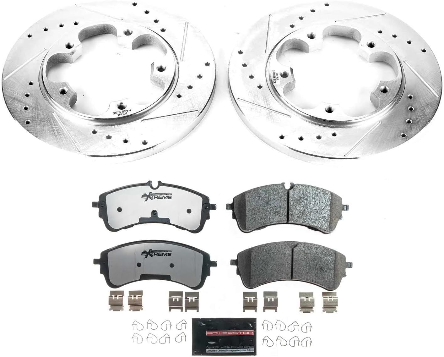 Power Stop Brake Kit For 2020 Ford Transit-150 Transit-250 Transit-350 [Model Specific] Rear Z36 Truck & Tow Brake Rotors & Carbon Ceramic Brake Pads K8714-36