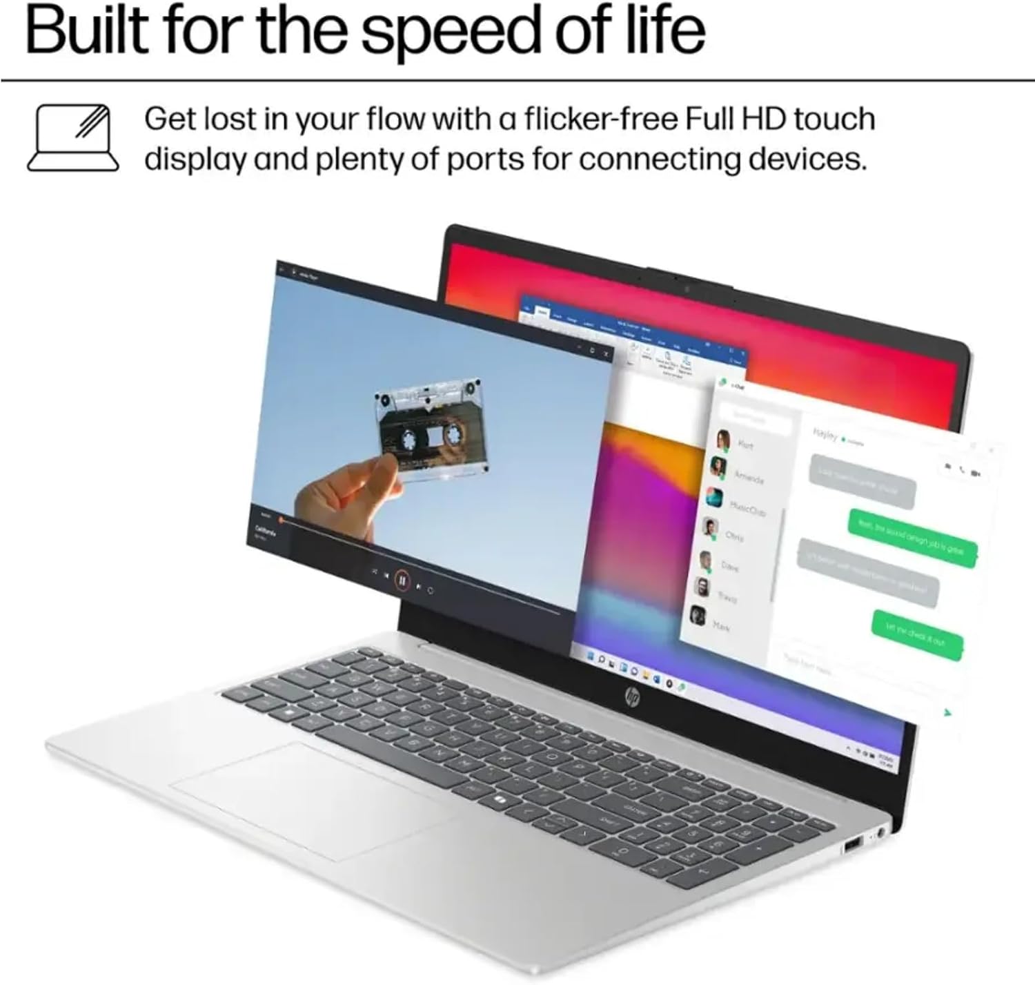 HP 15.6 Inch Touchscreen Laptop, Intel 10 Core i7-1355U, 15.6' FHD Touch Display, Copilot AI, 32 GB DDR4 RAM, 1 TB SSD, Intel Iris Xe Graphics, Fast Charge, Wi-Fi 6, HD Camera, Windows 11 Pro