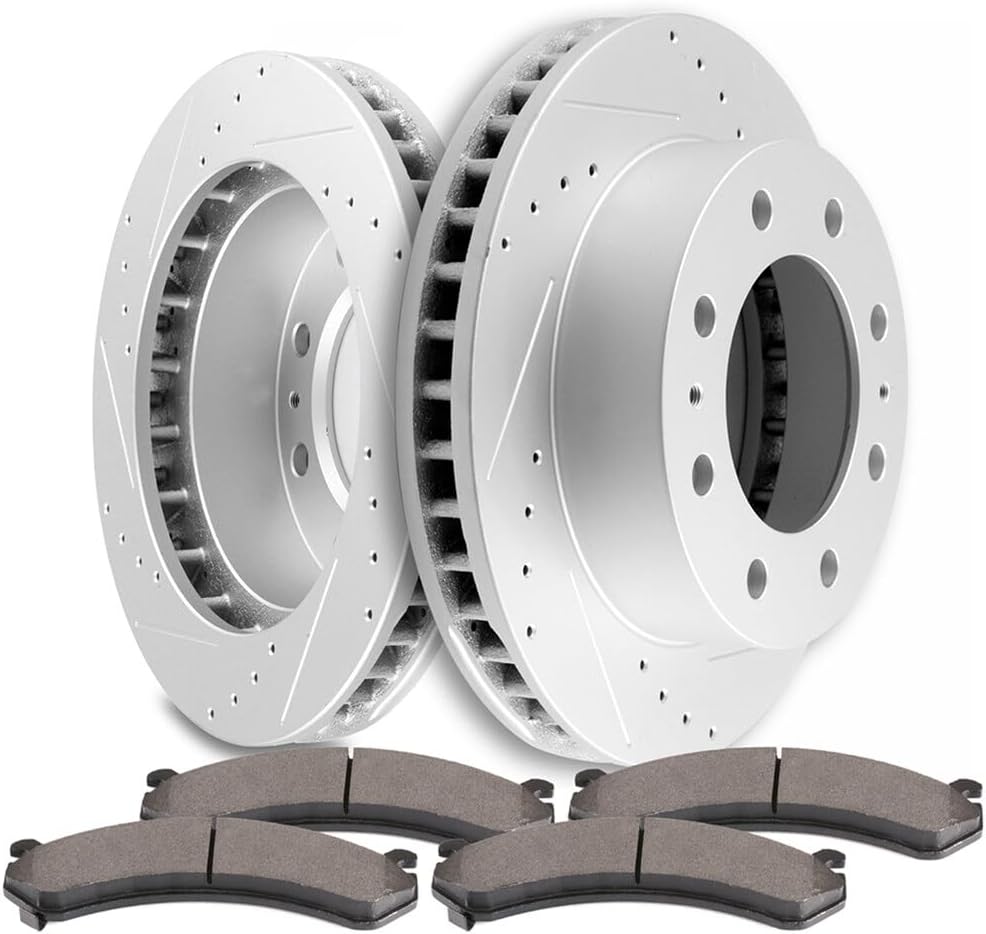 SCITOO Front Brake Pads and Rotors Kits Fit For Cadillac,For Chevy,For GMC,For Hummer H2 2003-2009