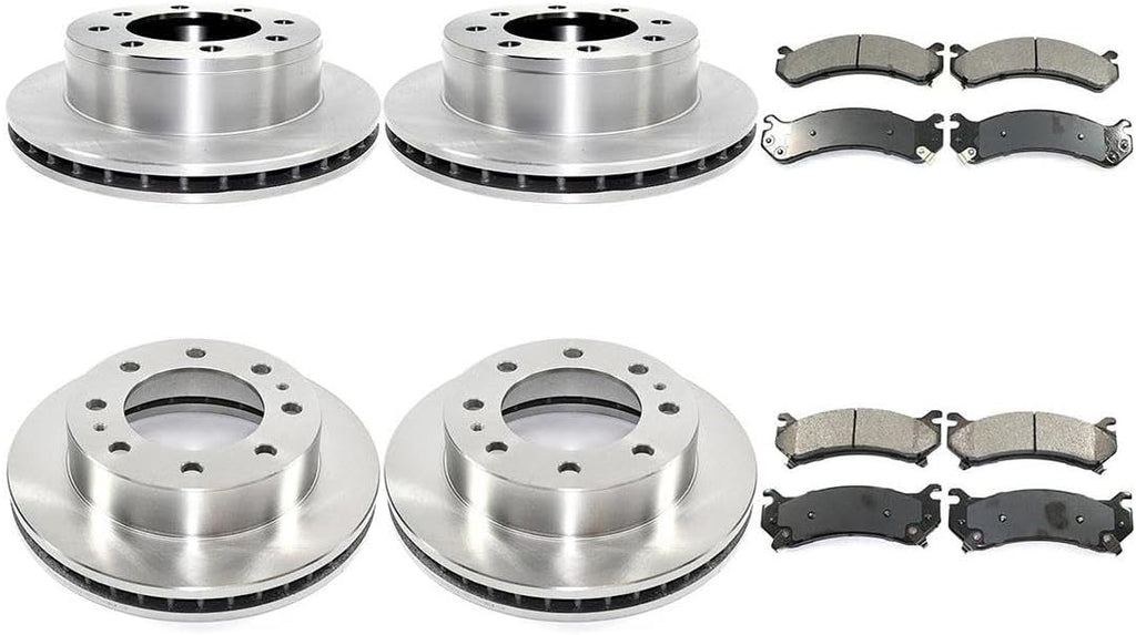 Brake Pads and Rotors Kit - Front and Rear Brakes and Rotors, Replacement Brake Kit fits Chevrolet Silverado 1500 HD 2001-2006 fits Chevy Silverado 1500 HD 2001-2006