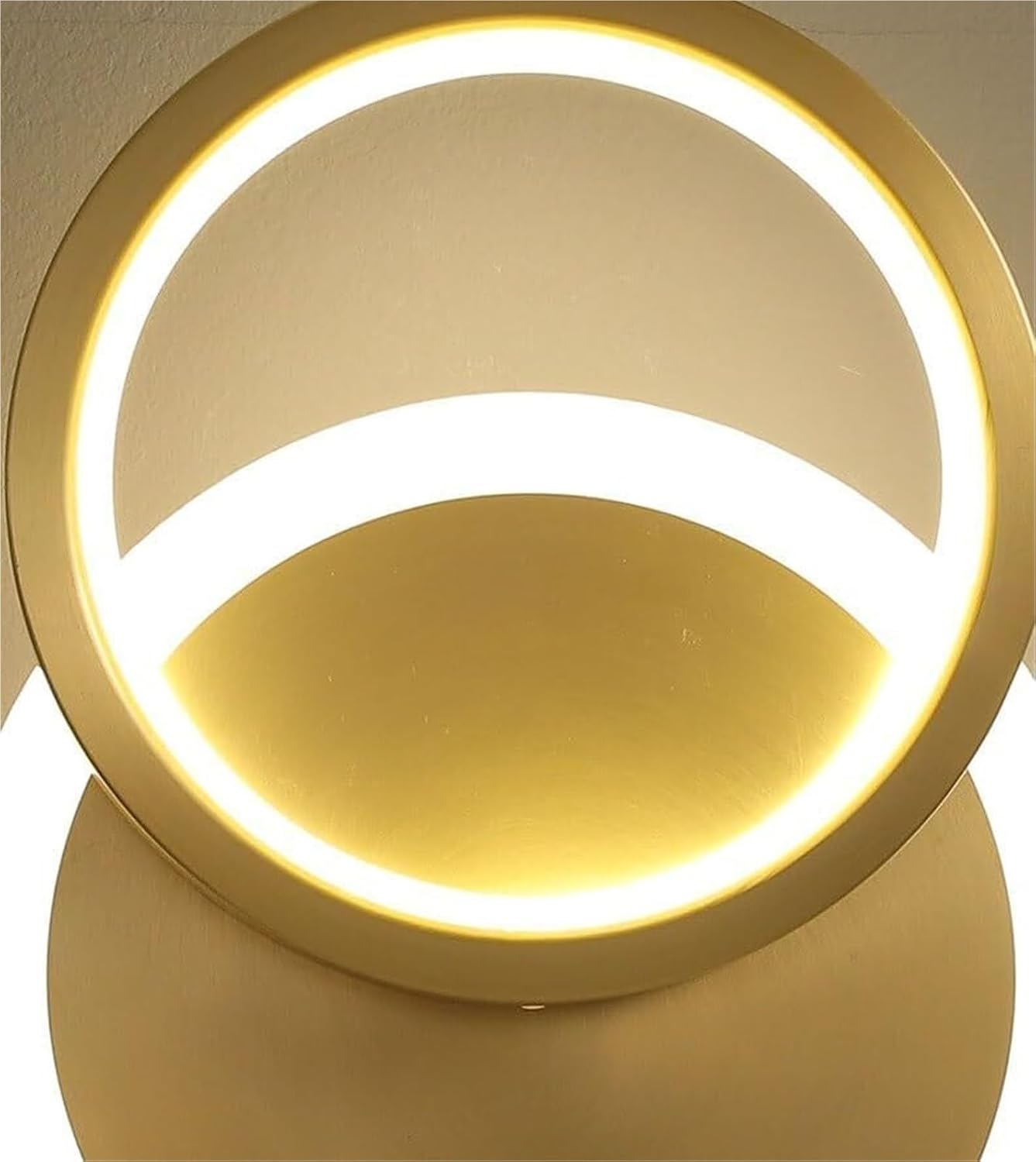 Modern Brass Wall Sconce Dimmable 3 Color Temperature LED Gold Vertical Up Down Wall Light Fixture Luxury Clear Glass Indoor Lighting for Hallway Bathroom Vanity(Round)