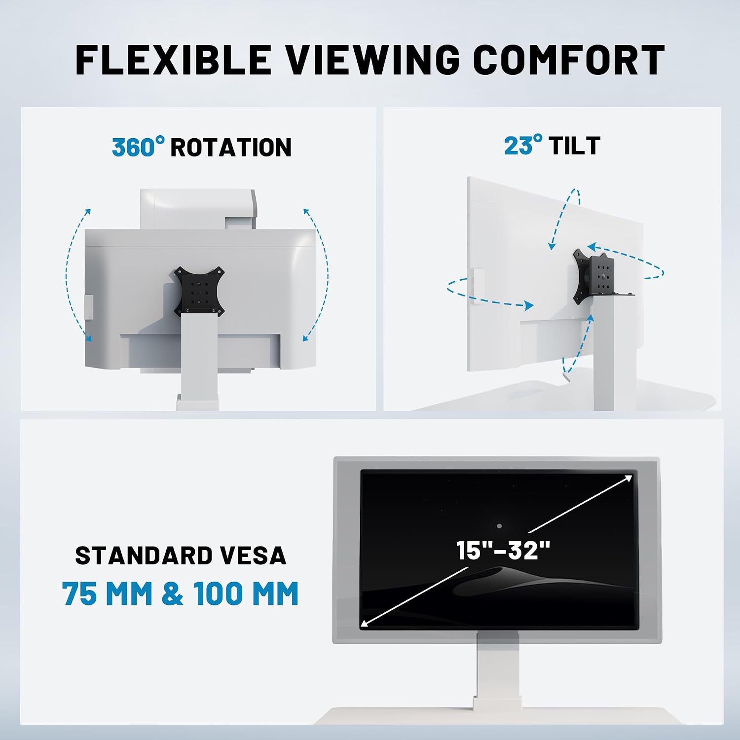 Electric Standing Desk Converter 36' Wide, Height Adjustable Desk Riser, Computer Workstation, Sit-Stand Convertor for Home, Office, School (White, 1 Arm Included)
